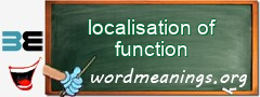 WordMeaning blackboard for localisation of function